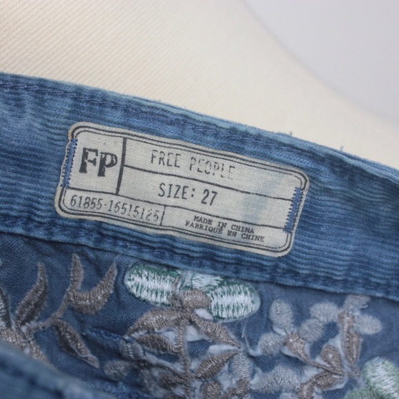 •SOLD• Free People Embroidered Corduroy Jeans - Picture 6 of 8